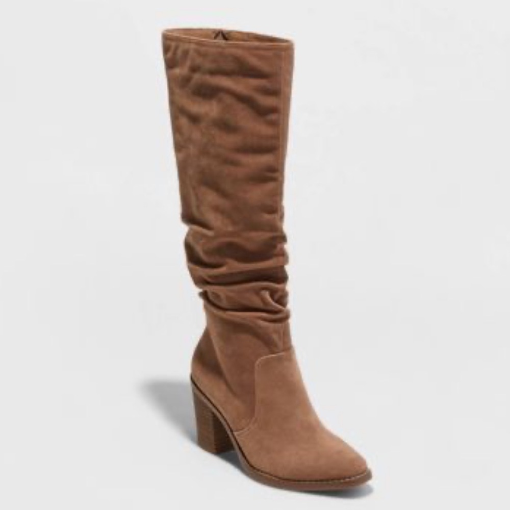 Universal Thread, Cognac Lainee Heeled Scrunch Bo… - image 1